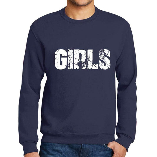 Ultrabasic Homme Imprimé Graphique Sweat-Shirt Popular Words Girls French Marine