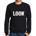 Ultrabasic Homme Imprimé Graphique Sweat-Shirt Popular Words Look Noir Profond
