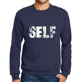 Ultrabasic Homme Imprimé Graphique Sweat-Shirt Popular Words Self French Marine