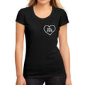 Femme Graphique Tee Shirt Girl Power Heart Noir Profond
