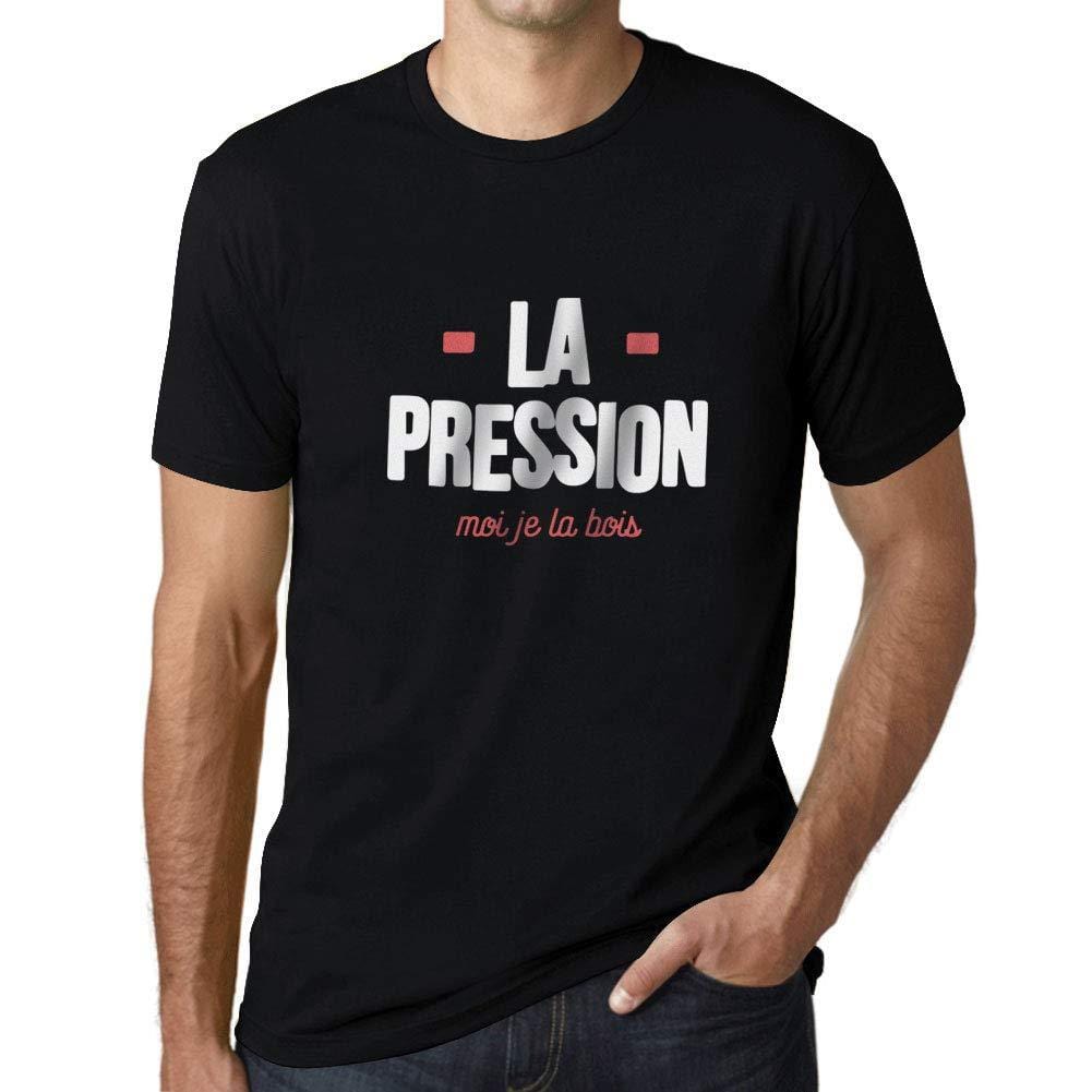 Ultrabasic - Homme Graphique La Pression T-Shirt Blanc Lettre Noir Profond