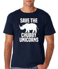 Men's T-shirt Save The Chubby Unicorn Funny Quote Hipster Men's Tshirt Navy