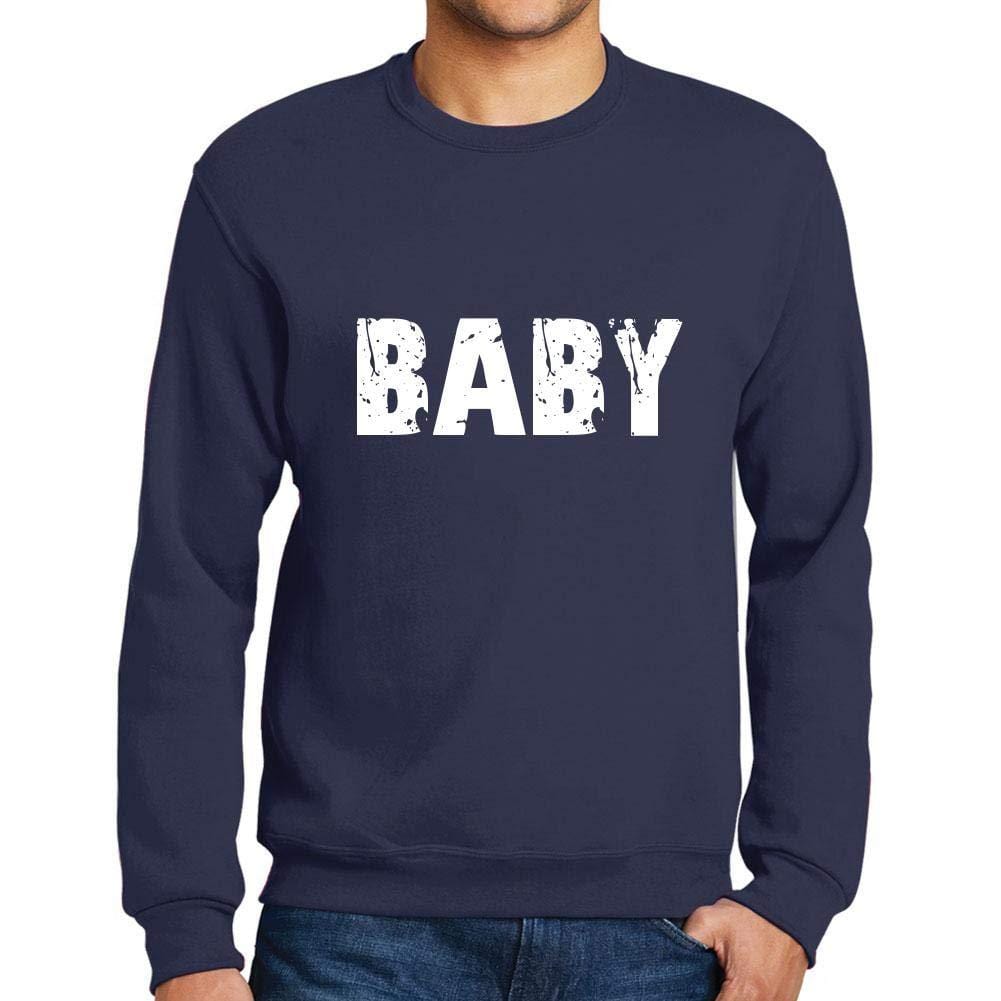 Ultrabasic Homme Imprimé Graphique Sweat-Shirt Popular Words Baby French Marine