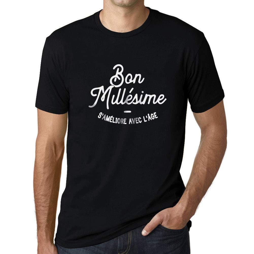 Ultrabasic - Homme Graphique Bon Millésime T-Shirt Noir Lettre Noir Profond