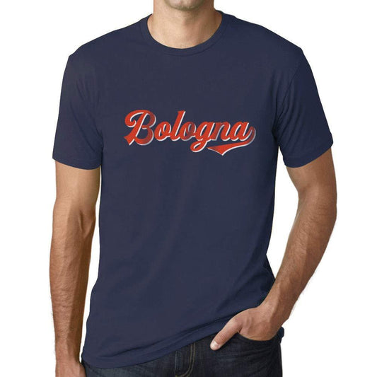 Ultrabasic - Homme T-Shirt Graphique Bologna T-Shirt Lettres Imprimées French Marine