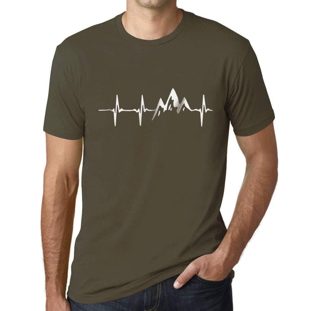 Ultrabasic - Homme T-Shirt Graphique Rythme Cardiaque de Montagne