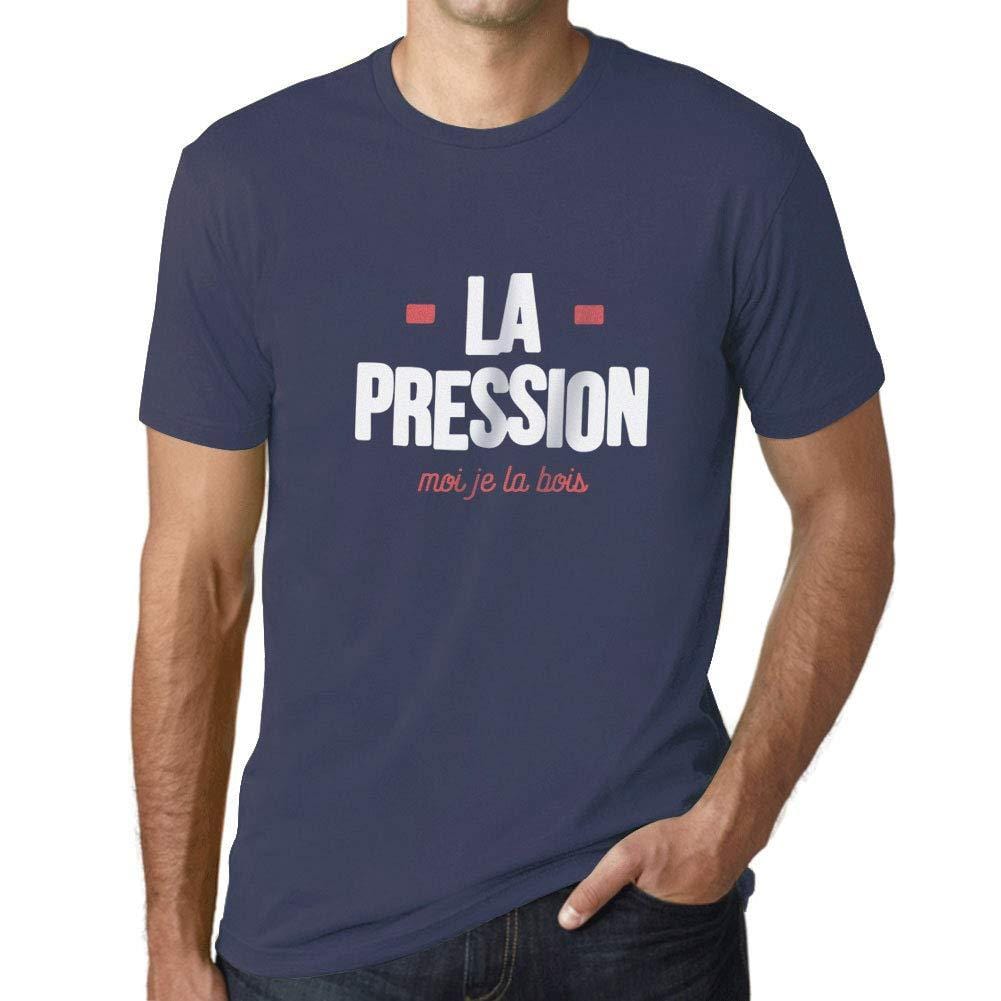 Ultrabasic - Homme Graphique La Pression T-Shirt Blanc Lettre Denim