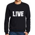 Ultrabasic Homme Imprimé Graphique Sweat-Shirt Popular Words Live Noir Profond