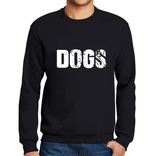 Ultrabasic Homme Imprimé Graphique Sweat-Shirt Popular Words Dogs Noir Profond