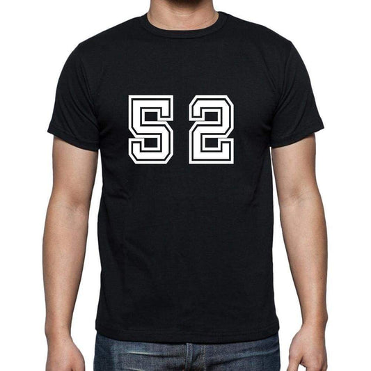 52 Numbers Black Mens Short Sleeve Round Neck T-Shirt 00116 - Casual