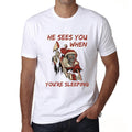 ULTRABASIC Men's Graphic T-Shirt He Sees You When You're Sleeping - Skull Shirt
