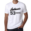 53, Authentic, White, Men's Short Sleeve Round Neck T-shirt 00123