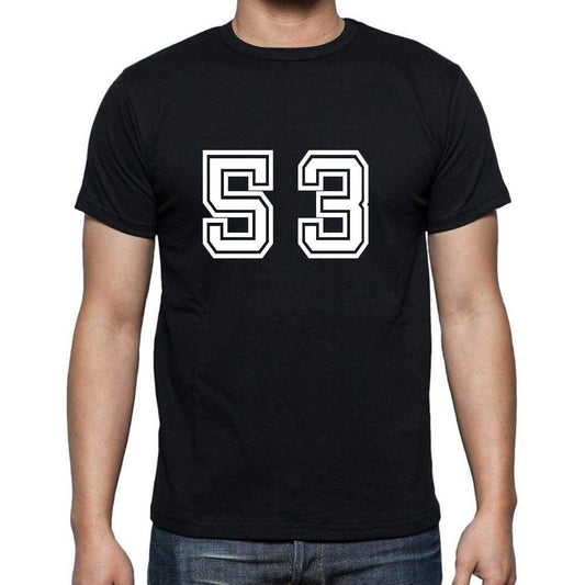 53 Numbers Black Mens Short Sleeve Round Neck T-Shirt 00116 - Casual