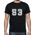 53 Numbers Black Men's Short Sleeve Round Neck T-shirt 00116