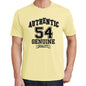 54 Authentic Genuine Yellow Mens Short Sleeve Round Neck T-Shirt 00119 - Yellow / S - Casual
