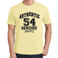 54, Authentic Genuine, Pale Yellow, Men's Short Sleeve Round Neck T-shirt 00119