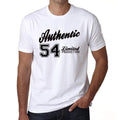 54, Authentic, White, Men's Short Sleeve Round Neck T-shirt 00123
