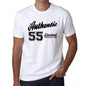 54 Authentic White Mens Short Sleeve Round Neck T-Shirt 00123 - White / S - Casual