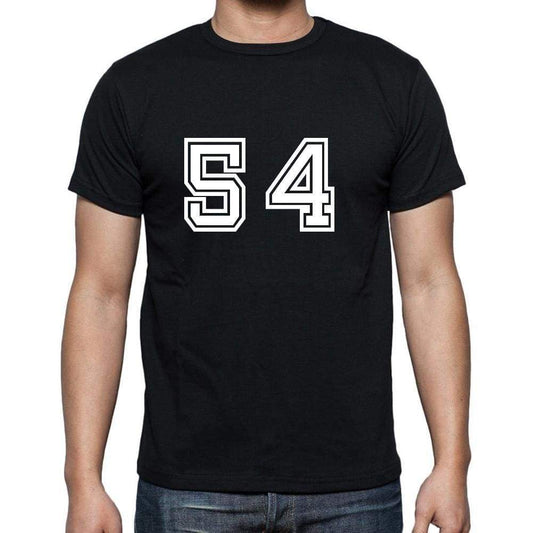 54 Numbers Black Mens Short Sleeve Round Neck T-Shirt 00116 - Casual
