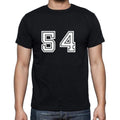54 Numbers Black Men's Short Sleeve Round Neck T-shirt 00116