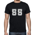 55 Numbers Black Men's Short Sleeve Round Neck T-shirt 00116