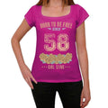 58, Born to be Free Since 58 Women's T shirt Pink Birthday Gift 00533
