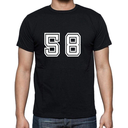 58 Numbers Black Mens Short Sleeve Round Neck T-Shirt 00116 - Casual