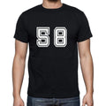 58 Numbers Black Men's Short Sleeve Round Neck T-shirt 00116