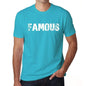 6 Letters Mens Short Sleeve Round Neck T-Shirt - Blue / S - Casual