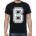6 chiffres noir hommes manches courtes col rond T-shirt 00116