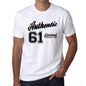 60 Authentic White Mens Short Sleeve Round Neck T-Shirt 00123 - White / S - Casual