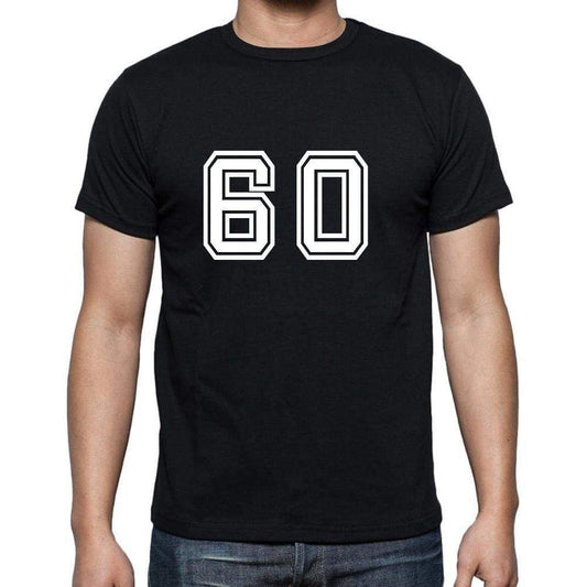 60 Numbers Black Mens Short Sleeve Round Neck T-Shirt 00116 - Casual