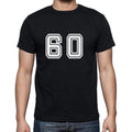 60 Numbers Black Men's Short Sleeve Round Neck T-shirt 00116