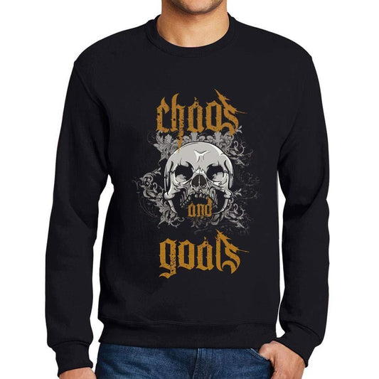 Ultrabasic - Homme Imprimé Graphique Sweat-Shirt Chaos and Goals Noir Profond