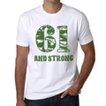 61 And Strong Men's T-shirt White Birthday Gift 00474