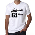 61, Authentic, White, Men's Short Sleeve Round Neck T-shirt 00123