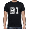 61 Numbers Black Men's Short Sleeve Round Neck T-shirt 00116