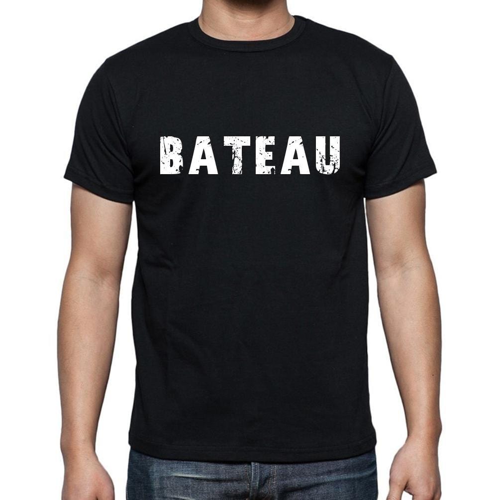 Bateau, t-Shirt pour Homme, en Coton, col Rond, Noir