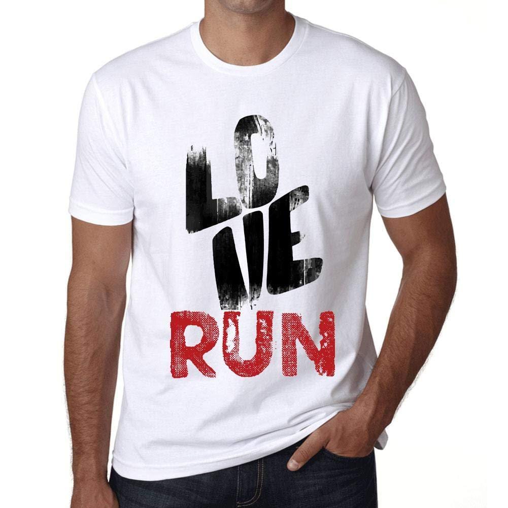 Ultrabasic - Homme T-Shirt Graphique Love Run Blanc