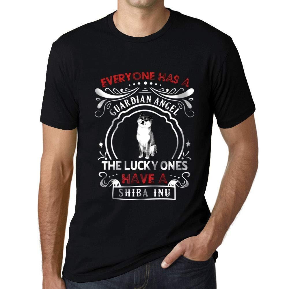 Herren T-Shirt mit grafischem Aufdruck Vintage Tee Shiba-Inu Dog Noir Profond