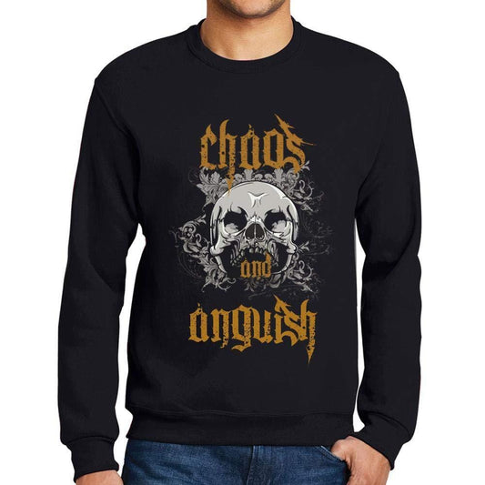 Ultrabasic - Homme Imprimé Graphique Sweat-Shirt Chaos and Anguish Noir Profond