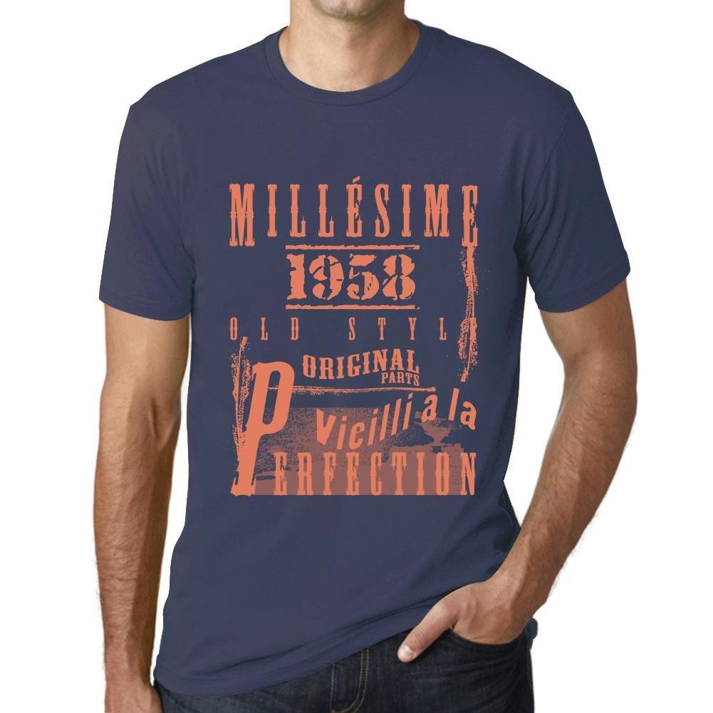 Homme T Shirt Graphique Imprimé Vintage Tee Vieilli à la Perfection 1958 Denim