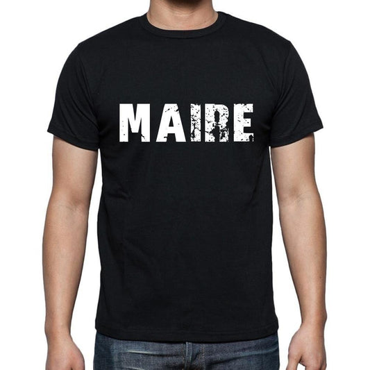 Maire, t-Shirt pour Homme, en Coton, col Rond, Noir