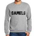 Ultrabasic Homme Imprimé Graphique Sweat-Shirt Popular Words Camels Gris Chiné