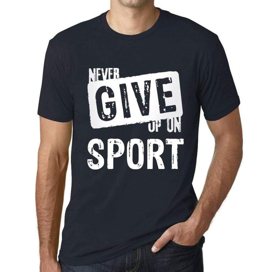 Homme T-Shirt Graphique Never Give Up on Sport Marine