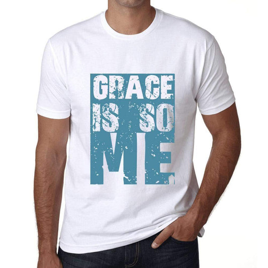 Homme T-Shirt Graphique Grace is So Me Blanc