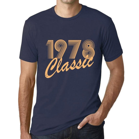 Ultrabasic - Homme T-Shirt Graphique Years Lines Classic 1978 French Marine