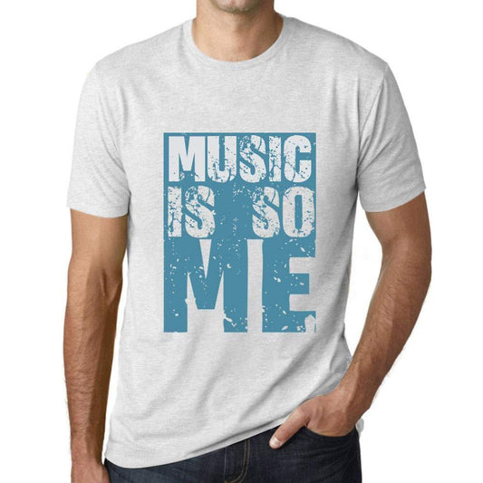 Herren T-Shirt Graphique Music is So Me Blanc Chiné