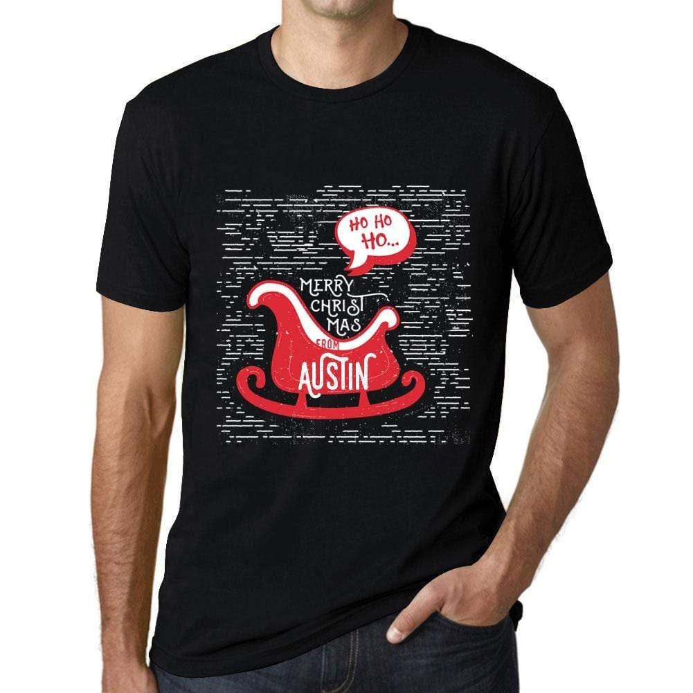 Ultrabasic Homme T-Shirt Graphique Merry Christmas von Austin Noir Profond