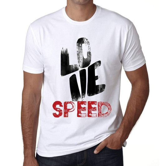 Ultrabasic - Homme T-Shirt Graphique Love Speed Blanc